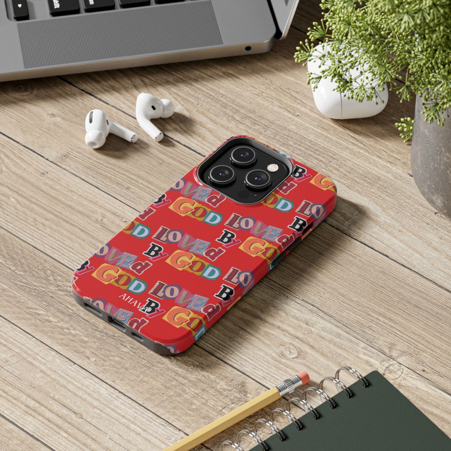 "Loved by God" Red Phone Case