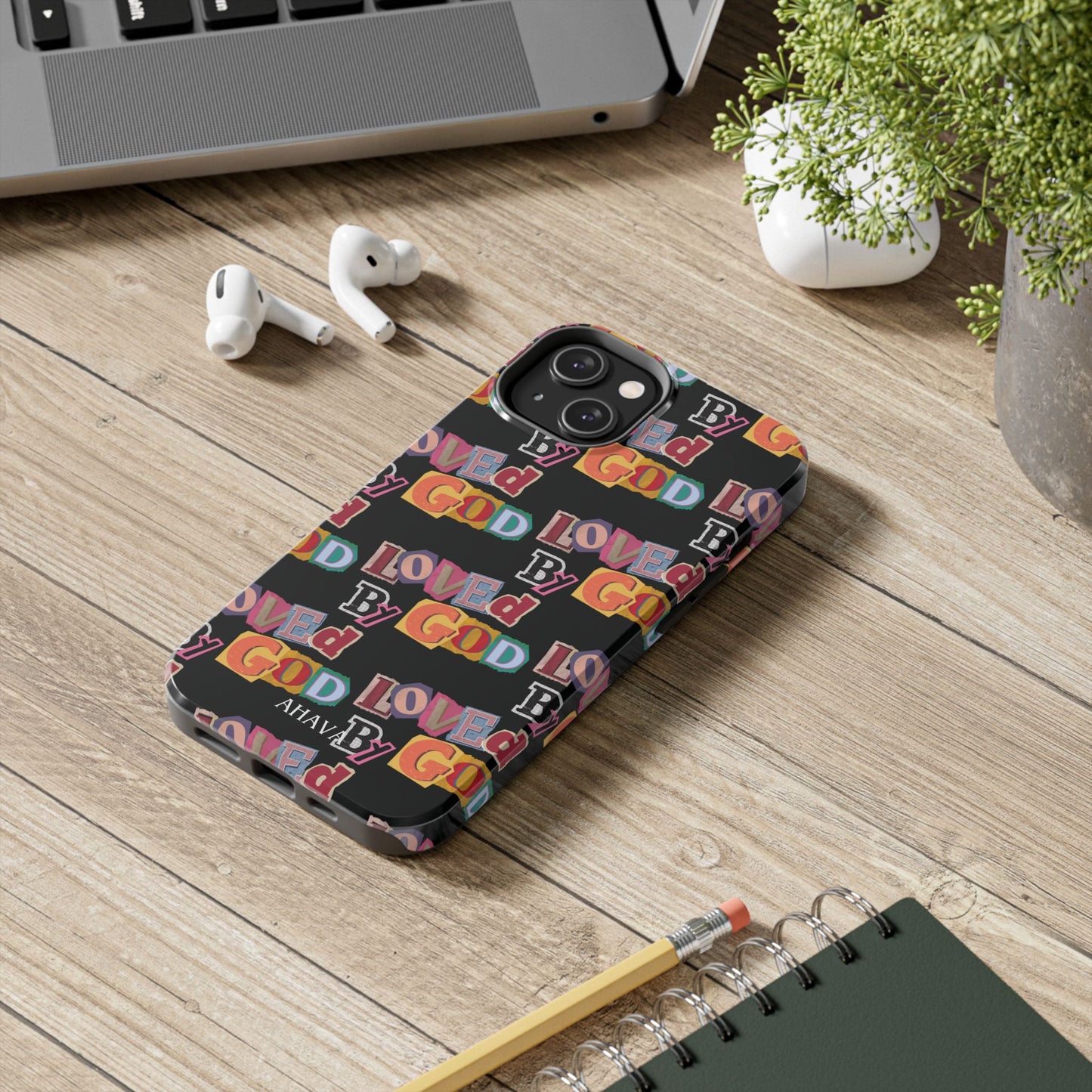 "Loved by God" Black Phone Case