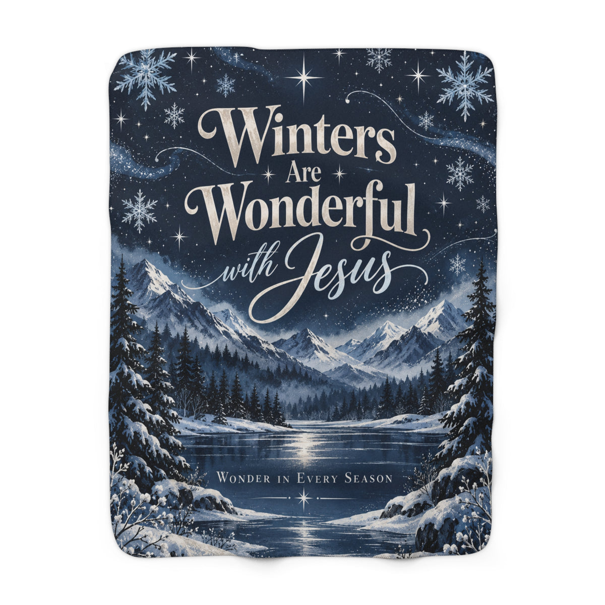 Winters Are Wonderful with Jesus Fleece Blanket | Midnight Wonder