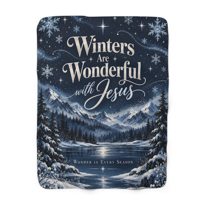 Winters Are Wonderful with Jesus Fleece Blanket | Midnight Wonder
