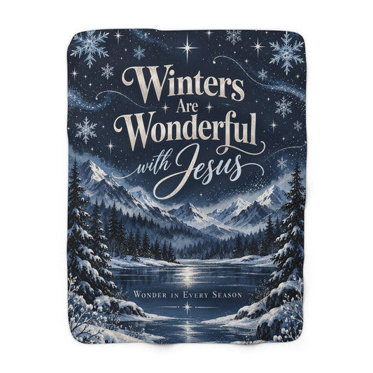 Winters Are Wonderful with Jesus Fleece Blanket | Midnight Wonder