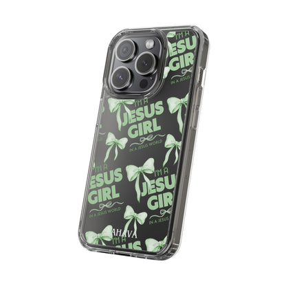I'm a Jesus Girl Green Case -Clear