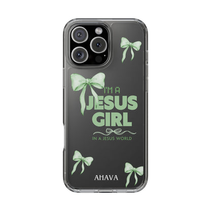 I'm a Jesus Girl Phone Case | Christian Aesthetic Gift for Her | Clear Shockproof Tough Case
