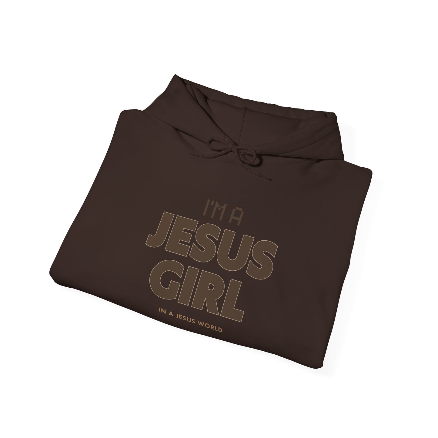 Jesus girl in a Jesus World Hoodie