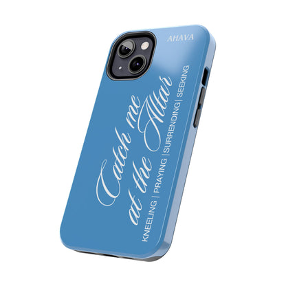 "Catch Me at the Altar" Light Blue Phone Case