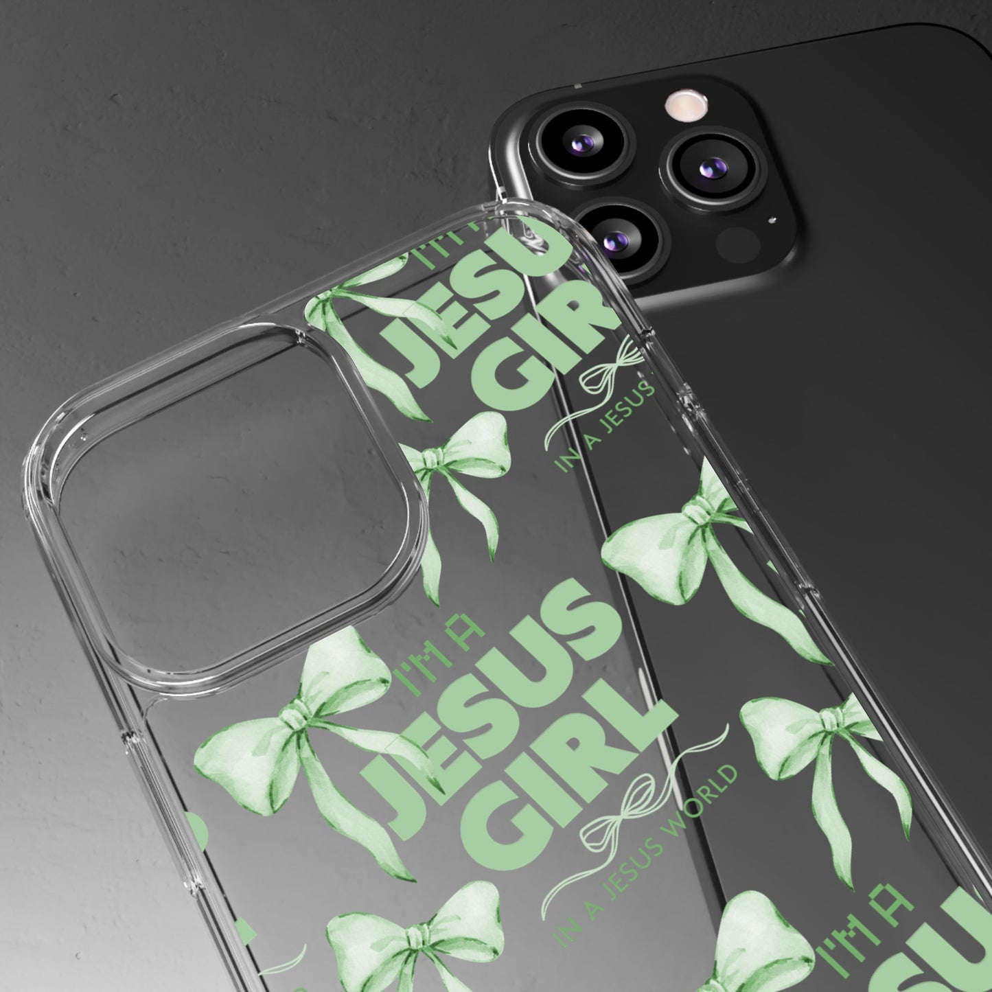 I'm a Jesus Girl Green Case -Clear
