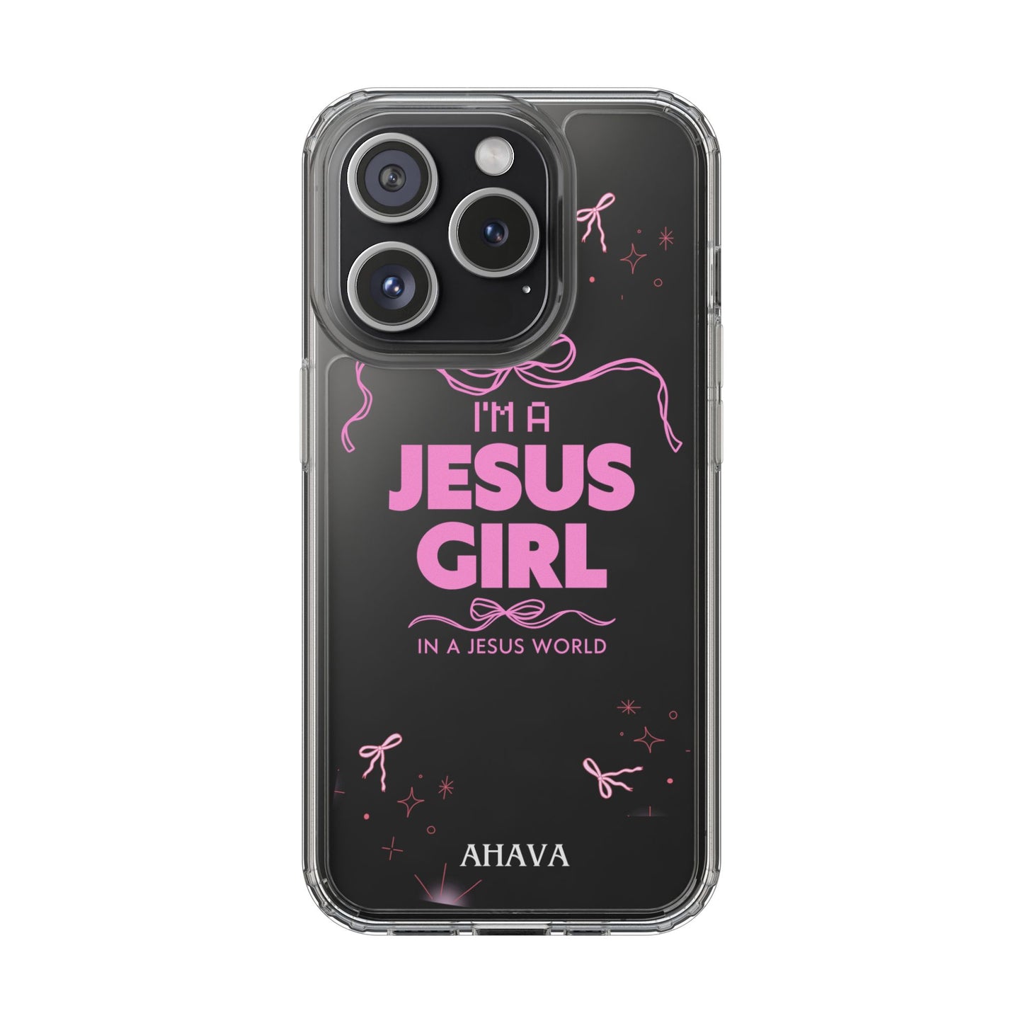 Jesus Girl Pink Phone Case | Preppy Christian Cute Faith Based Gift | Soft Pink Aesthetic Clear Tough Case