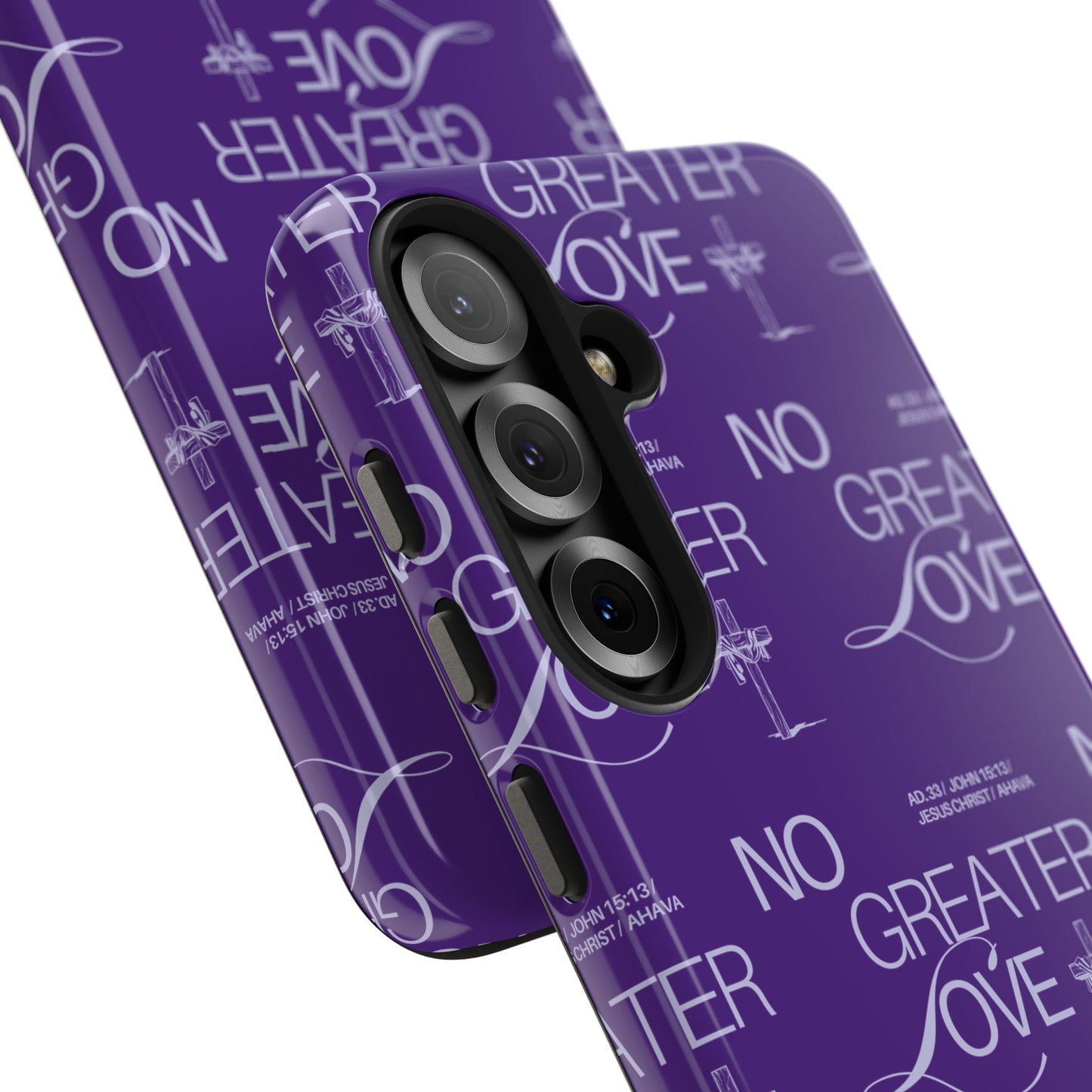 No Greater Love Phone Case Lavender | John 15:13 Bible Verse Cover  | Dreamy Christian Aesthetic Gift | Tough Floral Scripture Case