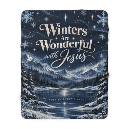 Winters Are Wonderful with Jesus Fleece Blanket | Midnight Wonder