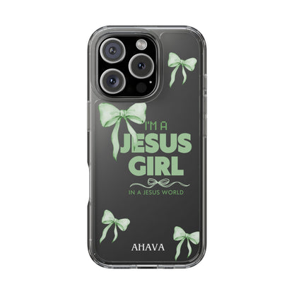 I'm a Jesus Girl Phone Case | Christian Aesthetic Gift for Her | Clear Shockproof Tough Case
