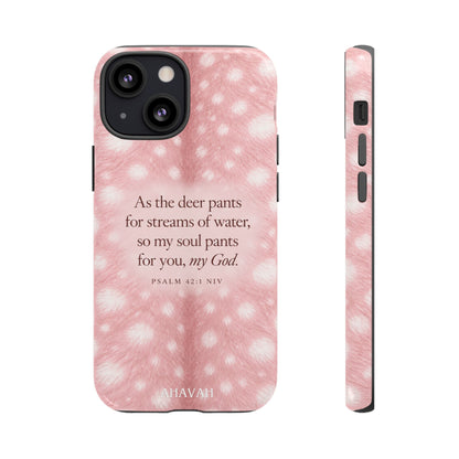 Psalm 42:1 Blush Pink Fawn Phone Case
