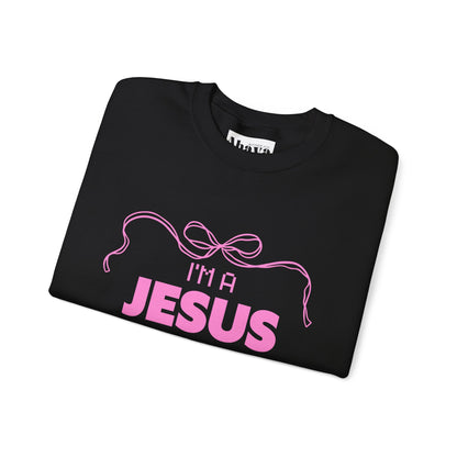 Jesus girl in a Jesus World Sweatshirt