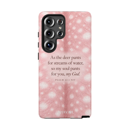 Psalm 42:1 Blush Pink Fawn Phone Case