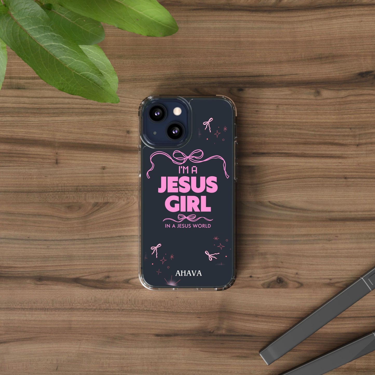 Jesus Girl Pink Phone Case | Preppy Christian Cute Faith Based Gift | Soft Pink Aesthetic Clear Tough Case