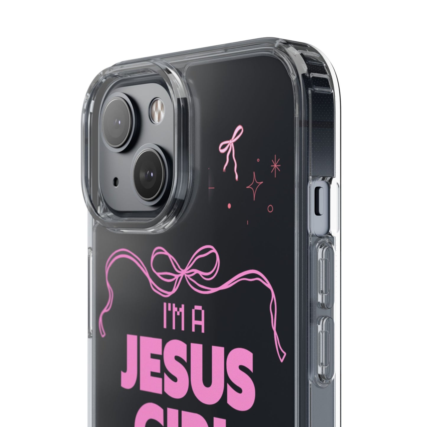 Jesus Girl Pink Phone Case | Preppy Christian Cute Faith Based Gift | Soft Pink Aesthetic Clear Tough Case