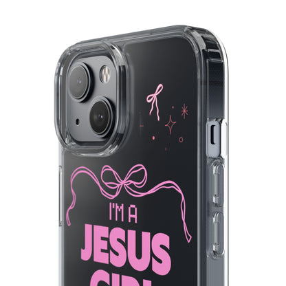 Jesus Girl Pink Phone Case | Preppy Christian Cute Faith Based Gift | Soft Pink Aesthetic Clear Tough Case