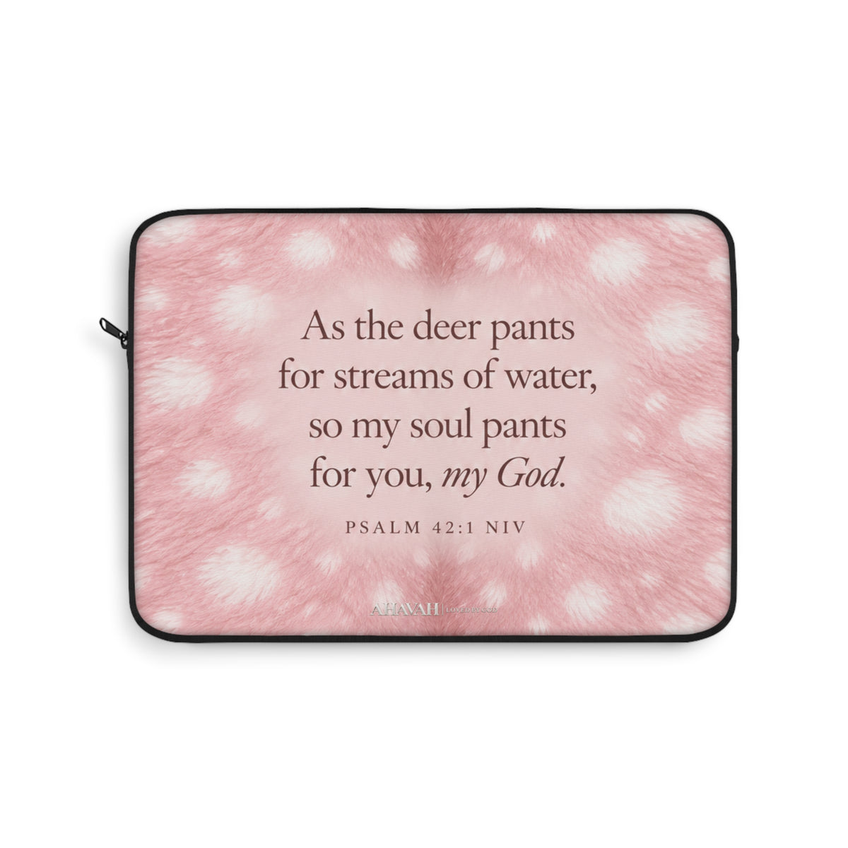 Psalm 42:1 Blush Pink Fawn Laptop Sleeve | As the Deer Pants