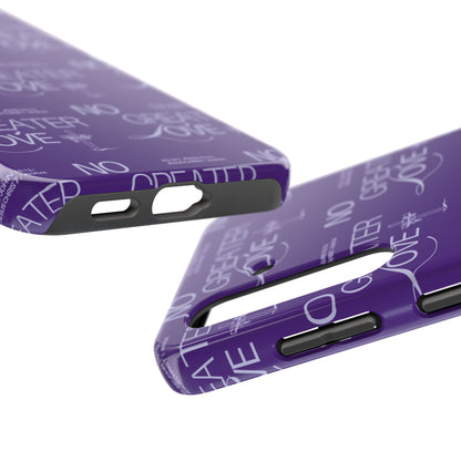 No Greater Love Phone Case Lavender | John 15:13 Bible Verse Cover  | Dreamy Christian Aesthetic Gift | Tough Floral Scripture Case