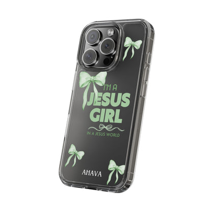 I'm a Jesus Girl Phone Case | Christian Aesthetic Gift for Her | Clear Shockproof Tough Case
