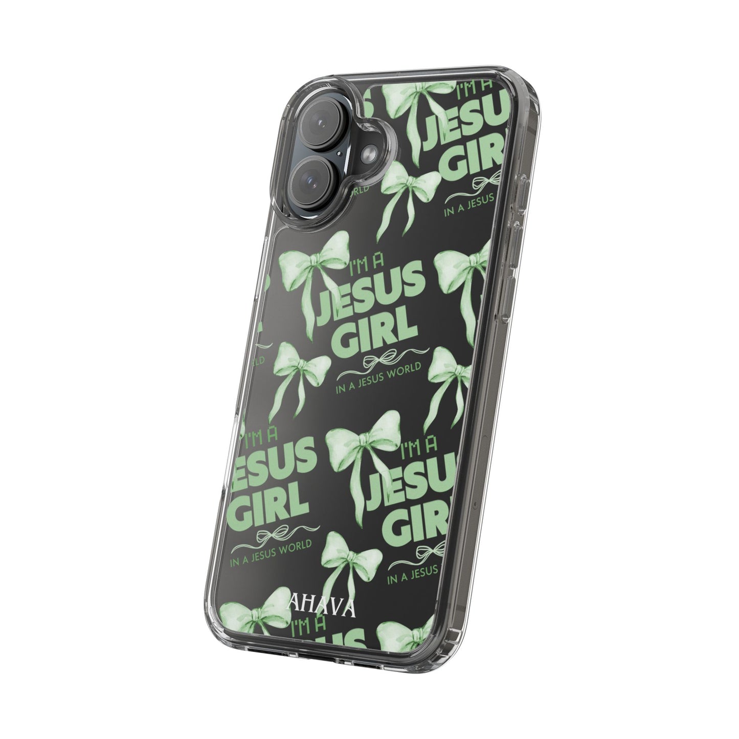 I'm a Jesus Girl Green Case -Clear