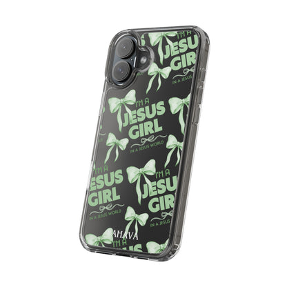 I'm a Jesus Girl Green Case -Clear