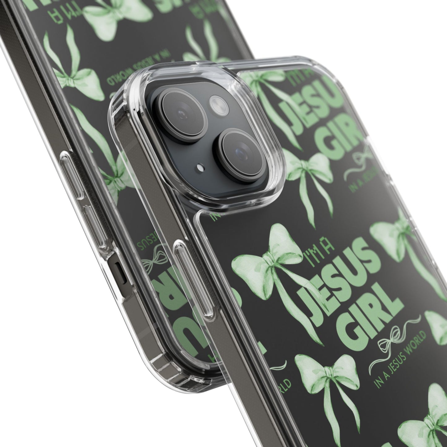 I'm a Jesus Girl Green Case -Clear