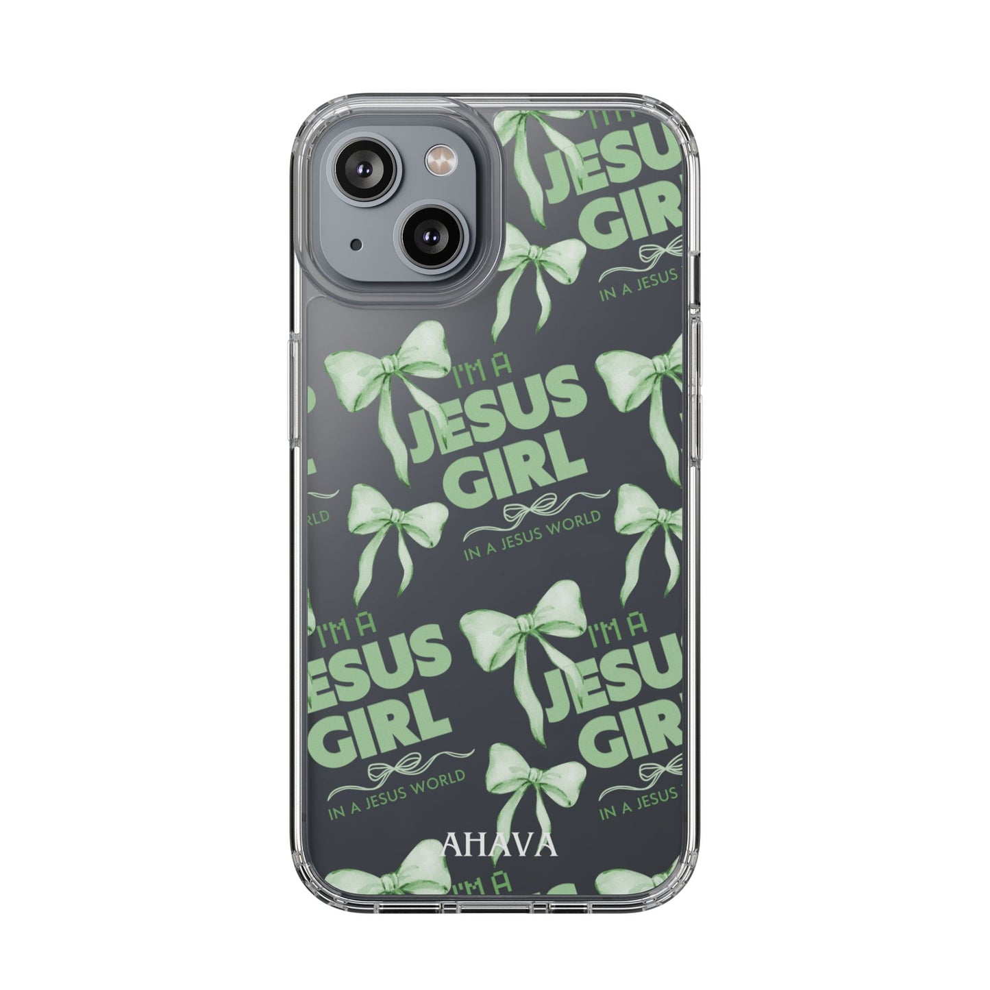 I'm a Jesus Girl Green Case -Clear