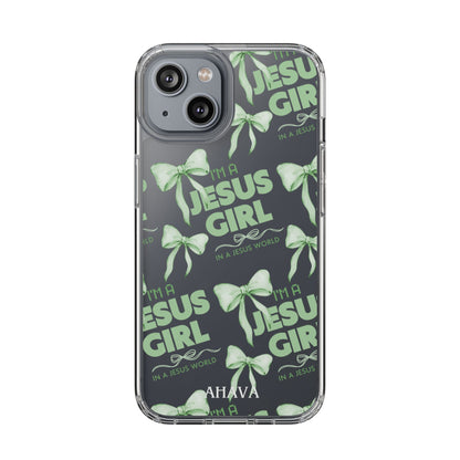 I'm a Jesus Girl Green Case -Clear