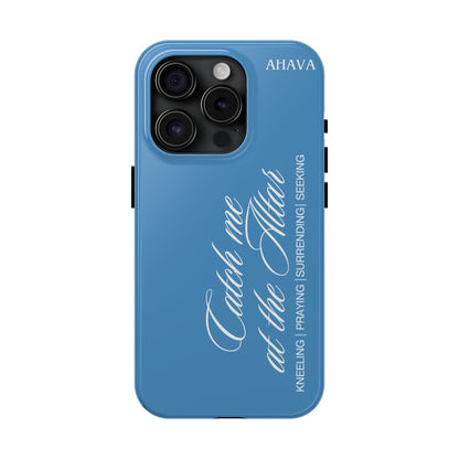 "Catch Me at the Altar" Light Blue Phone Case