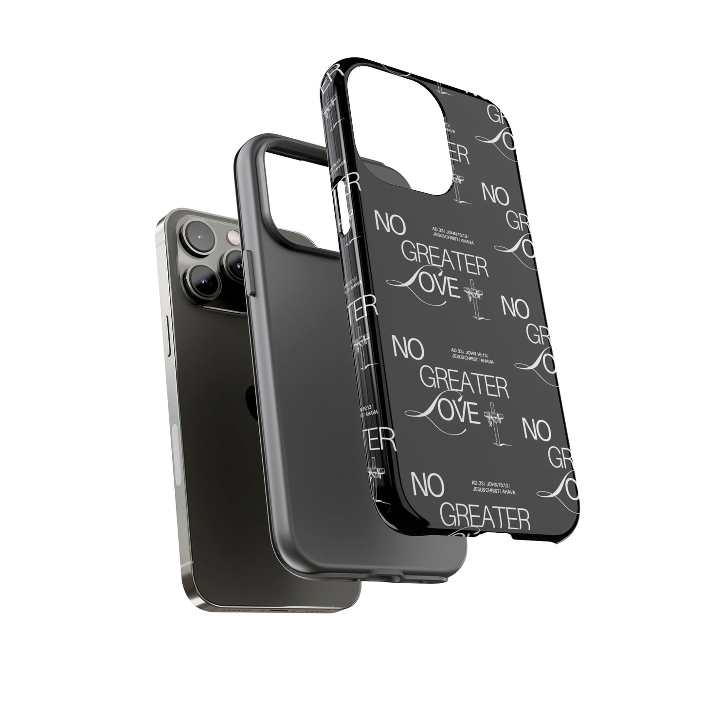 "No Greater Love" Black Phone Case