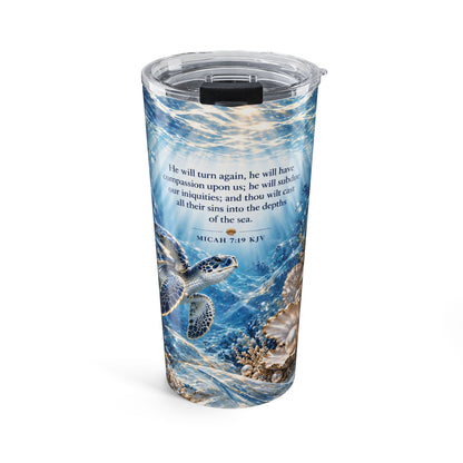 BLUE OCEANS : MICAH 7:19 Tumbler