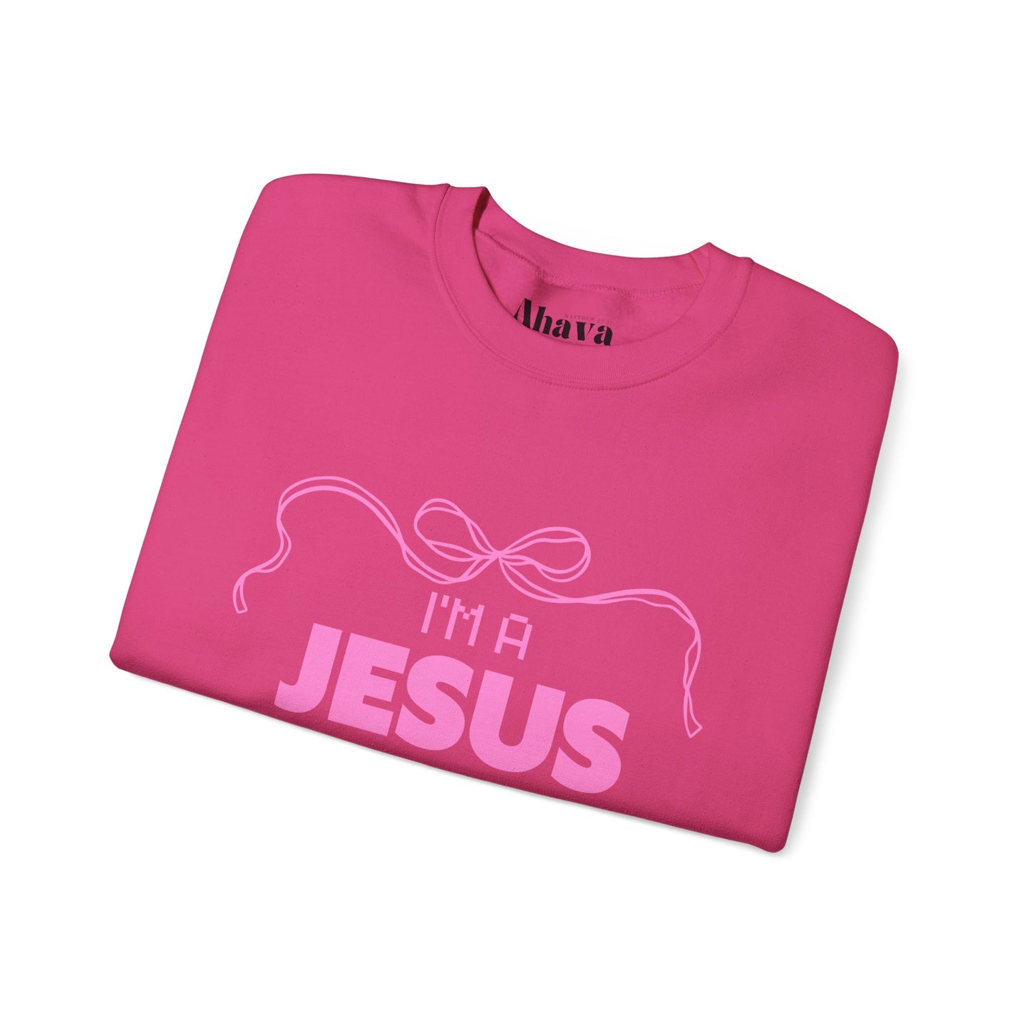 Jesus girl in a Jesus World Sweatshirt
