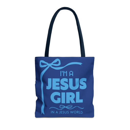 I'm a Jesus Girl Tote Bag - blue