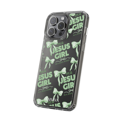 I'm a Jesus Girl Green Case -Clear
