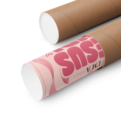 Jesus Girl in a Jesus World Pink poster