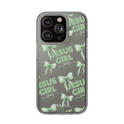 I'm a Jesus Girl Green Case -Clear
