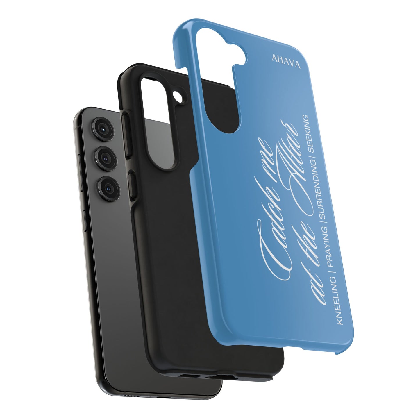 "Catch Me at the Altar" Light Blue Phone Case