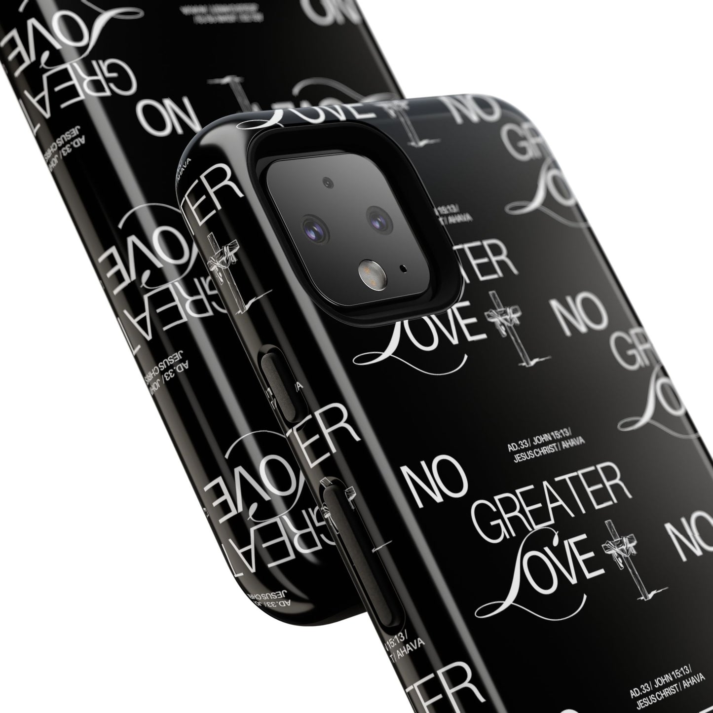 "No Greater Love" Black Phone Case