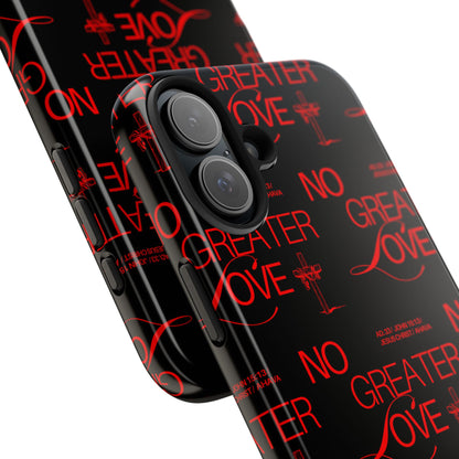 "No Greater Love" Red Phone Case