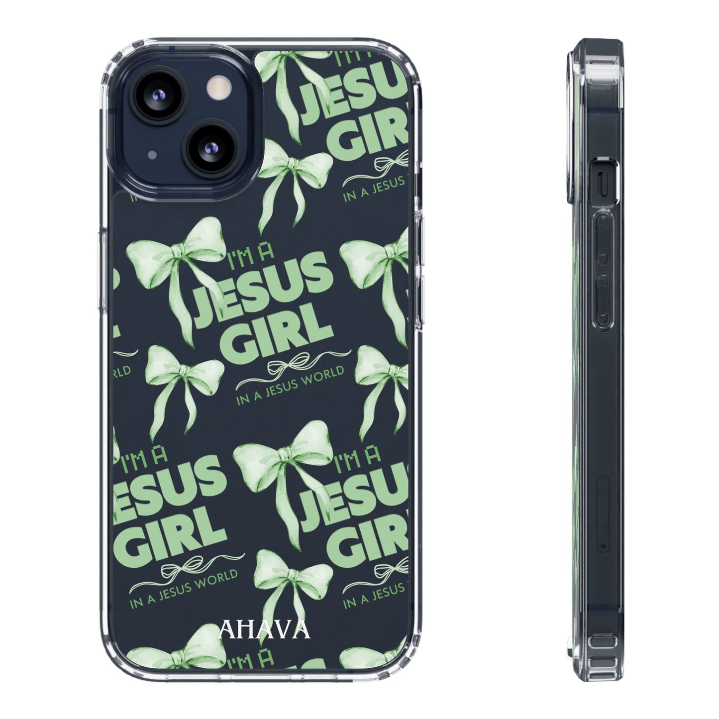 I'm a Jesus Girl Green Case -Clear