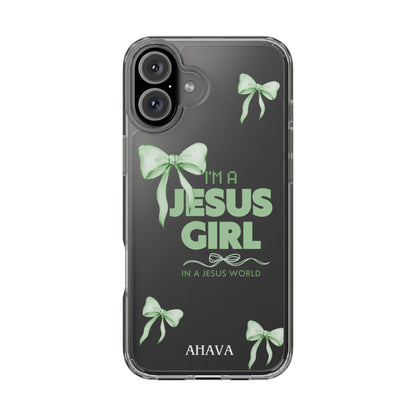 I'm a Jesus Girl Phone Case | Christian Aesthetic Gift for Her | Clear Shockproof Tough Case