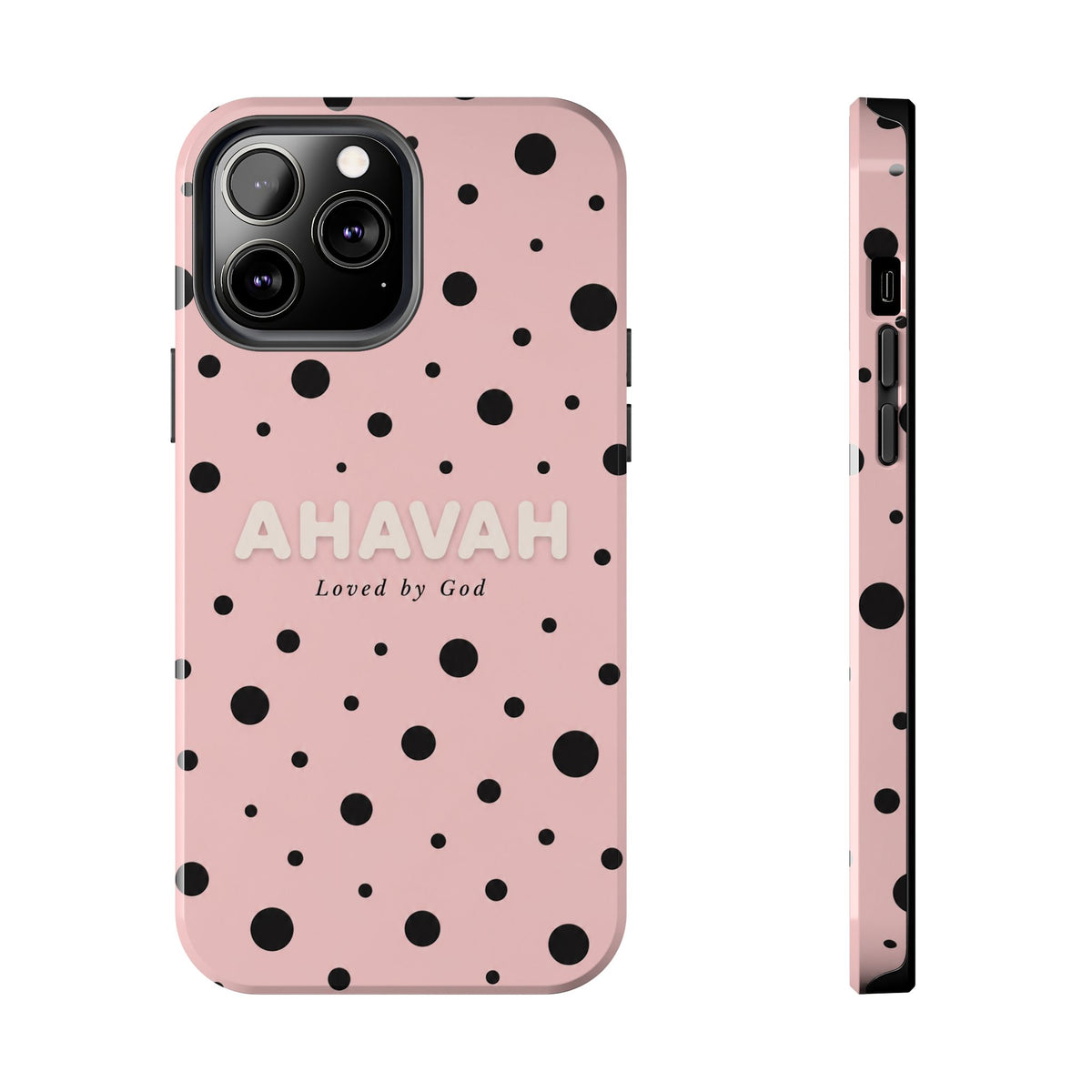 Ahavah Pink Polka Dot Phone Case