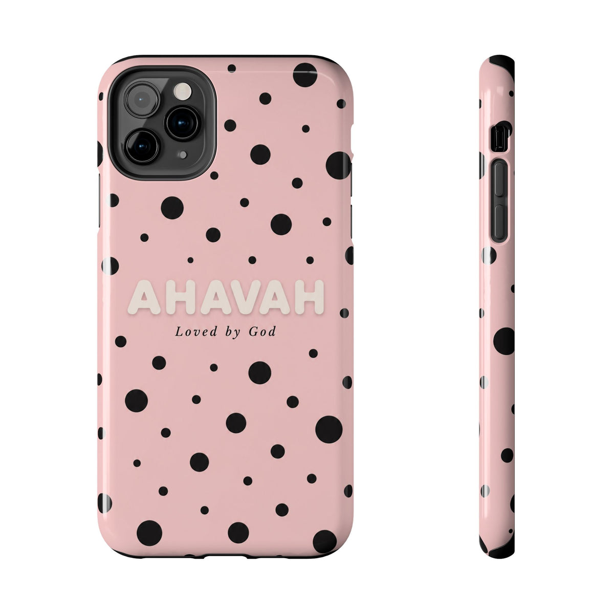 Ahavah Pink Polka Dot Phone Case