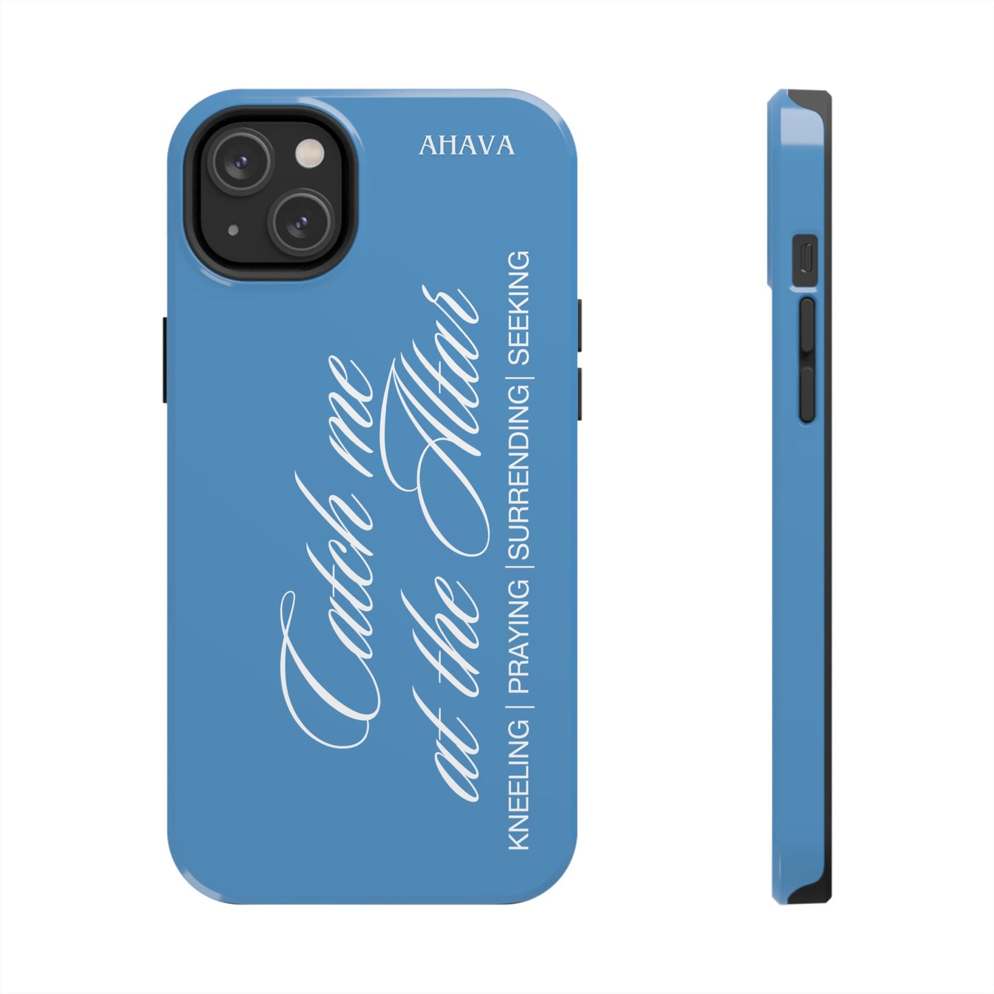 "Catch Me at the Altar" Light Blue Phone Case