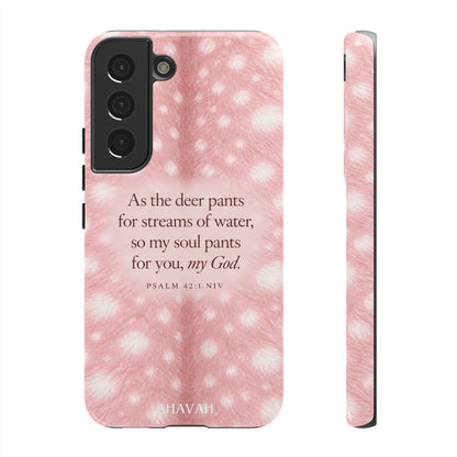 Psalm 42:1 Blush Pink Fawn Phone Case