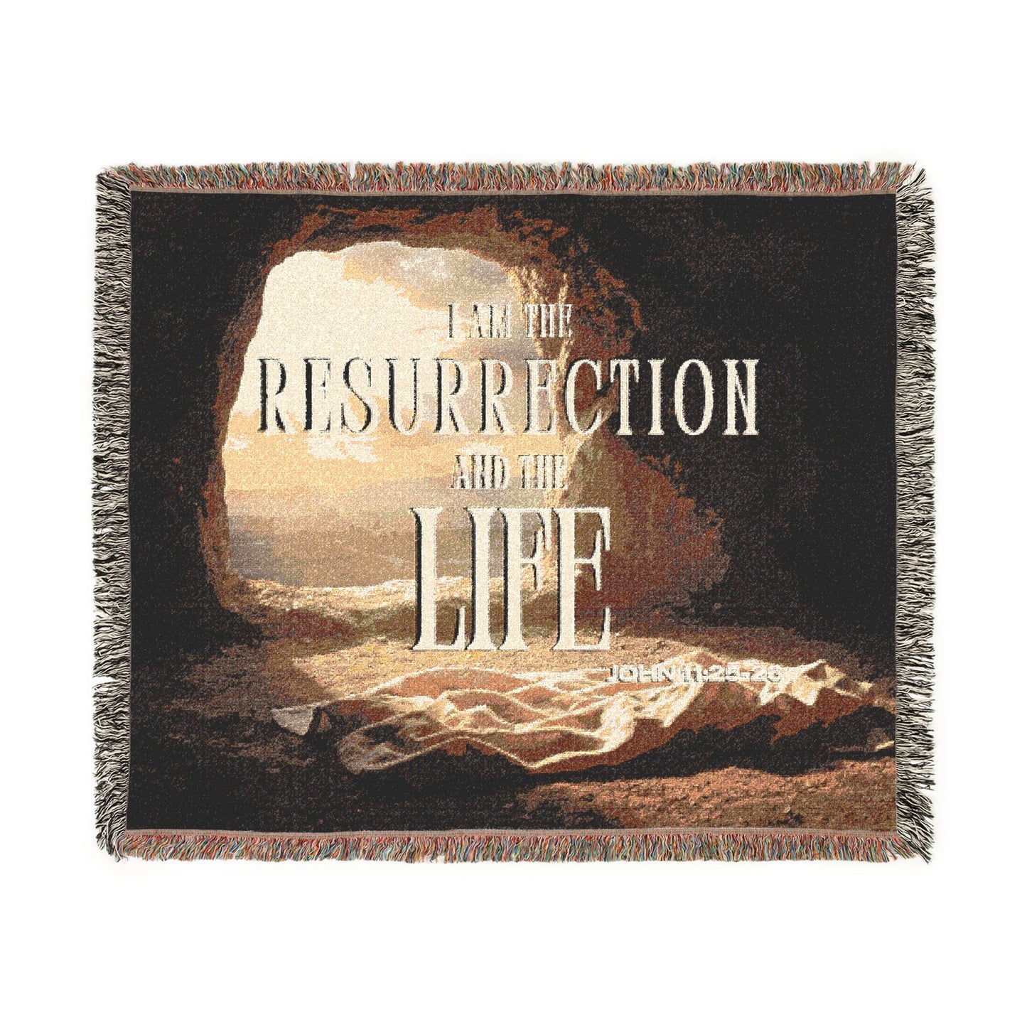 "I Am the Resurrection and the Life” Woven Prayer Blanket