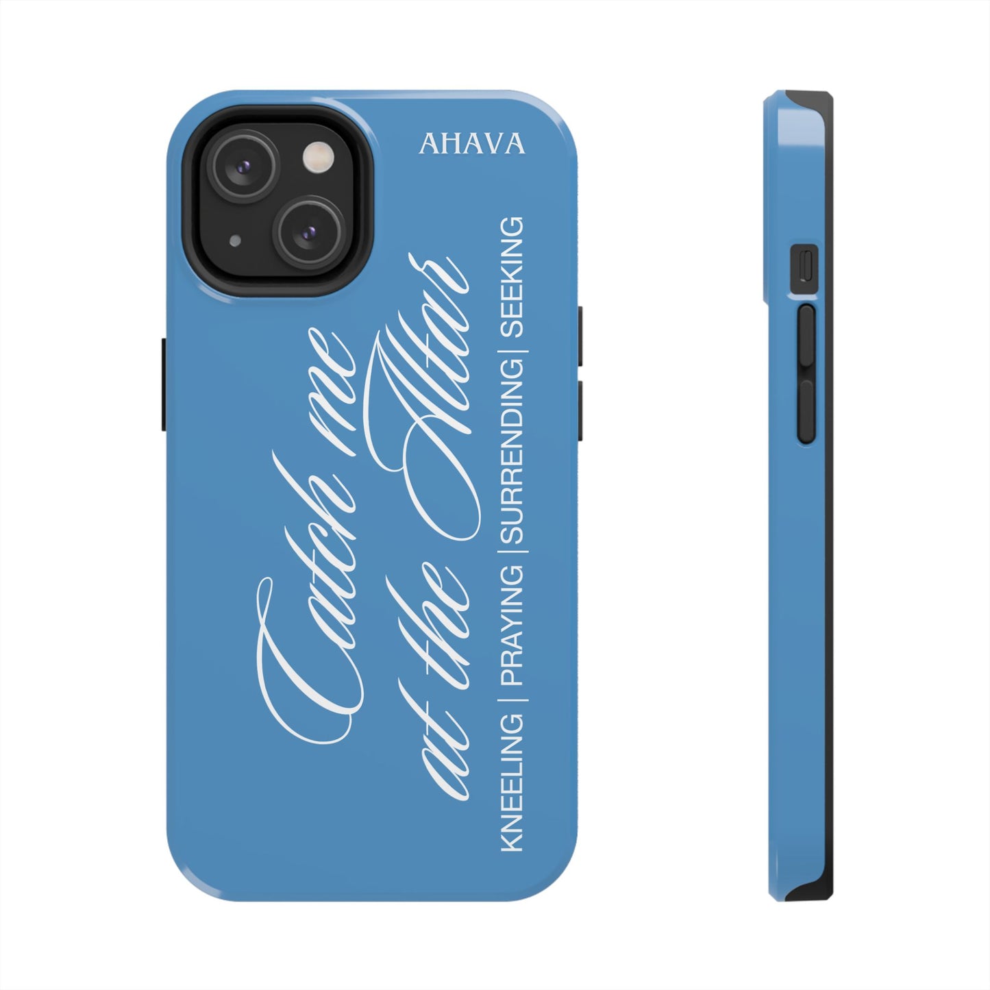 "Catch Me at the Altar" Light Blue Phone Case