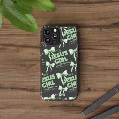 I'm a Jesus Girl Green Case -Clear