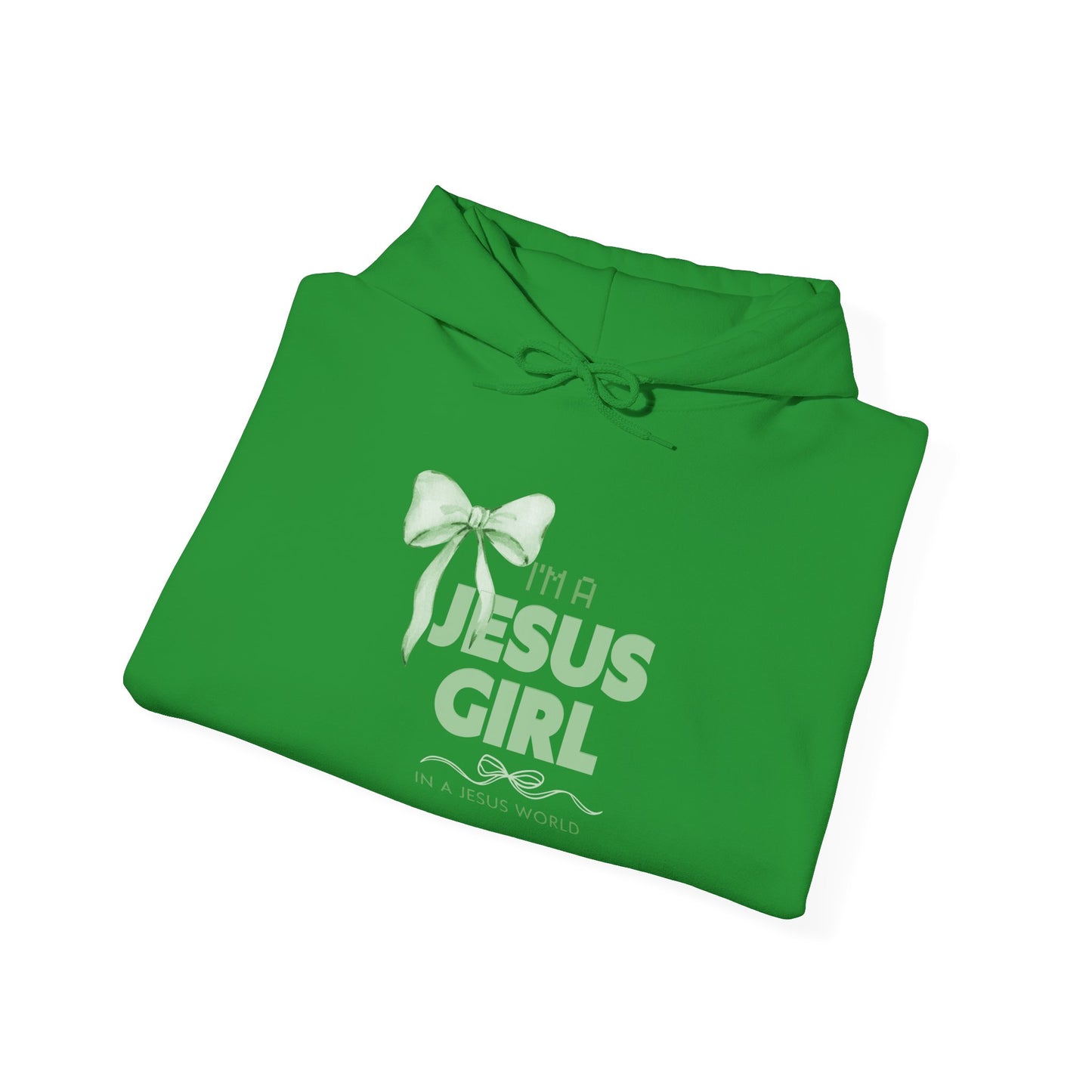 Jesus girl in a Jesus World Hoodie