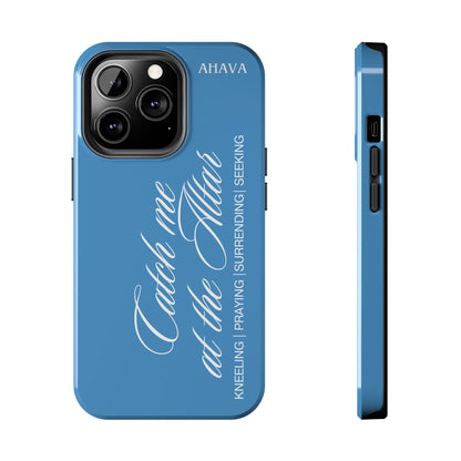 "Catch Me at the Altar" Light Blue Phone Case